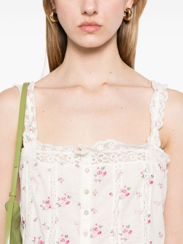 Loveshackfancy White Sleeveless Top