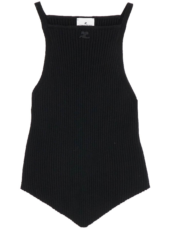 Logo Patch Ribbed Sleeveless Top - Jente