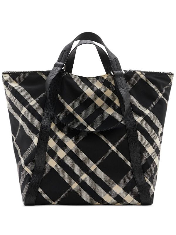 Check Pattern Canvas Tote Bag