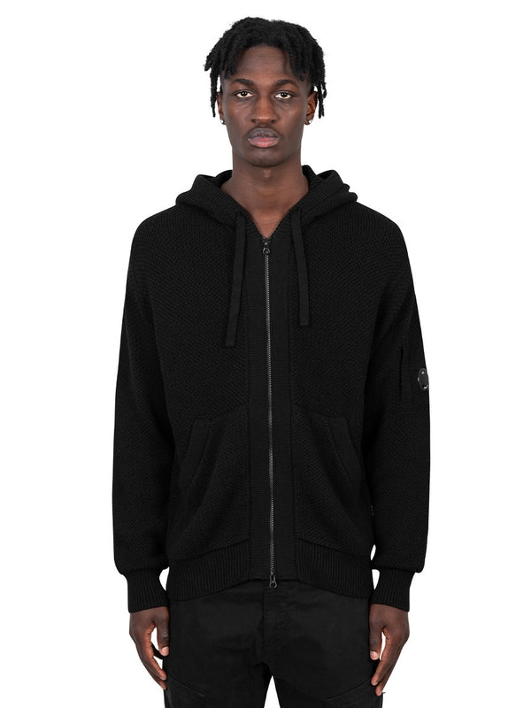 Wappen Patch Knit Hoodie Zipper