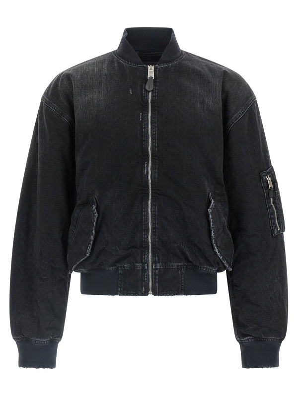 Standard Black Denim Bomber Jacket