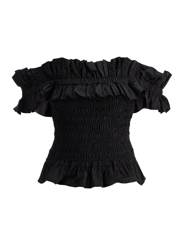 Ruffle Detail Off-shoulder Top