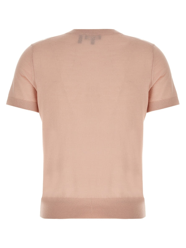 Crewneck Short
  Sleeve Wool Knit