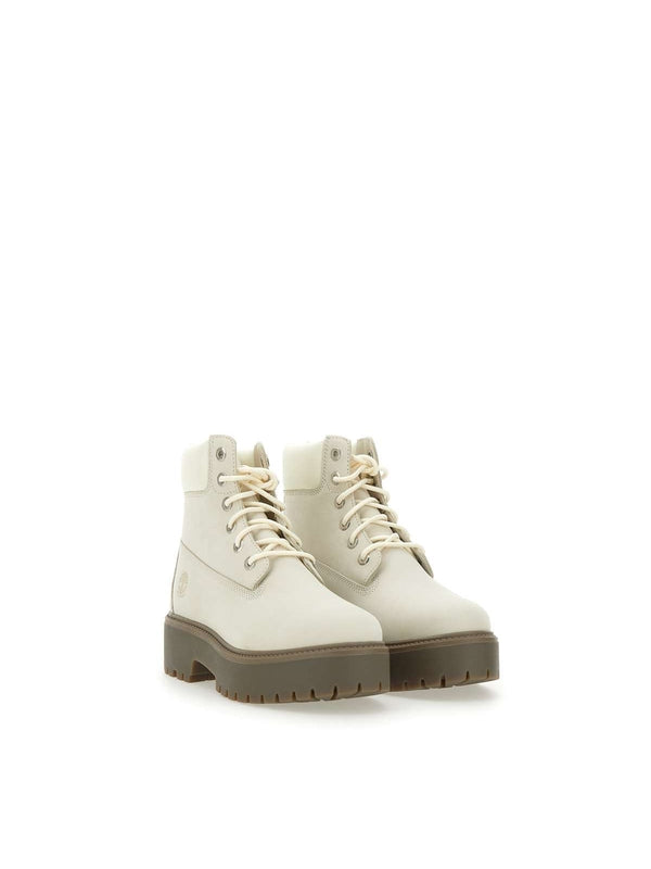 Timberland Ivory Lace-Up Boots