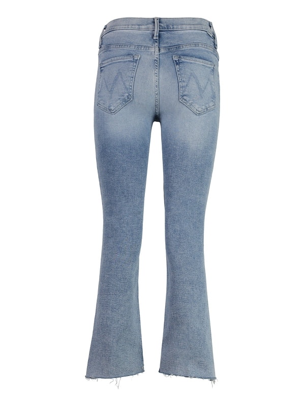 Distressed Cotton Blend Denim Pants