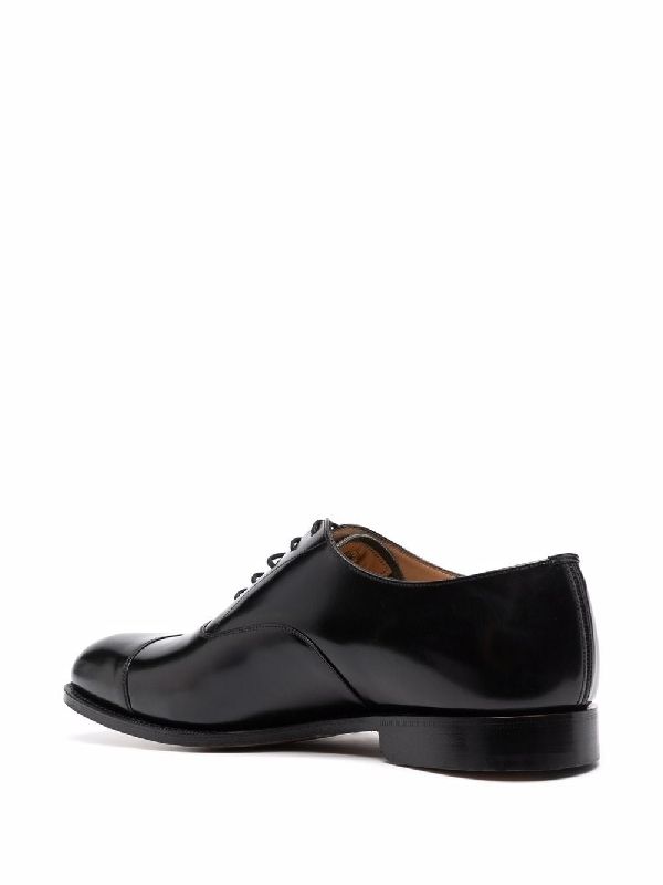 Black Leather Lace-Up Shoes