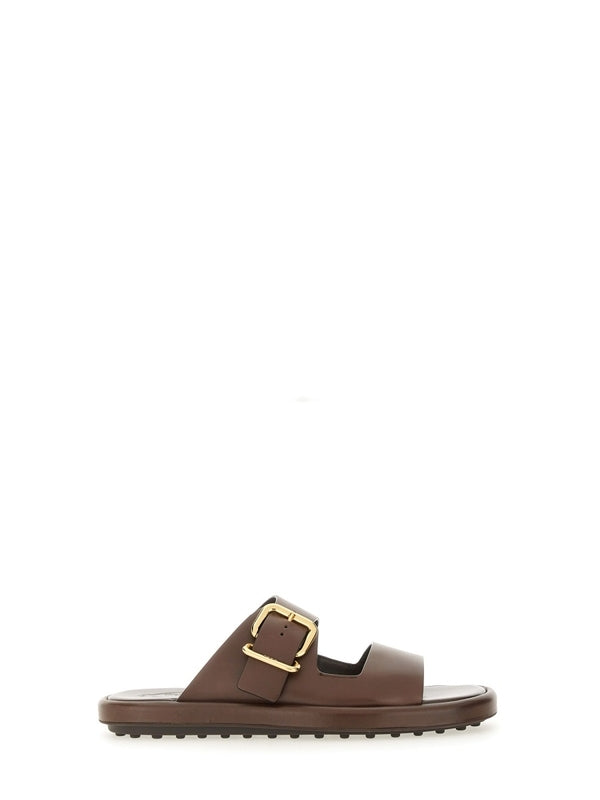Buckle Detail Leather Sandals