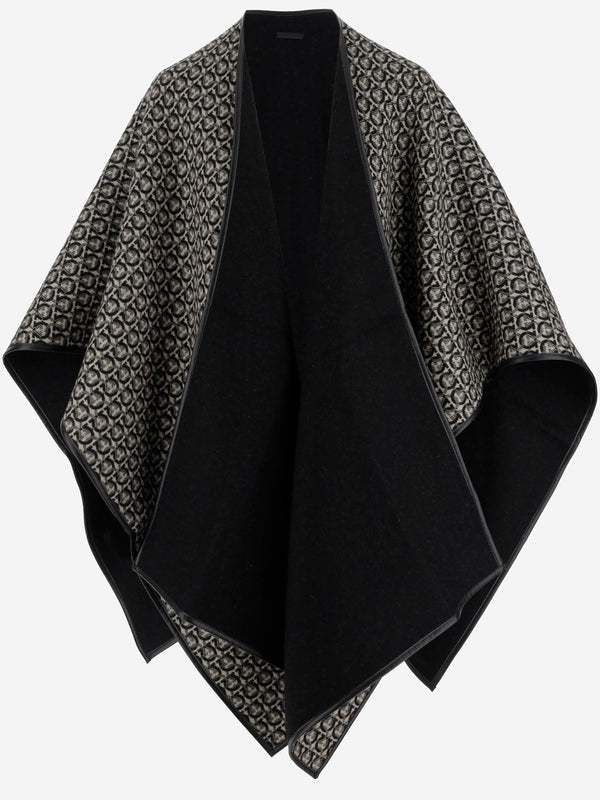 All-Over Gancini Pattern Reversible Cape