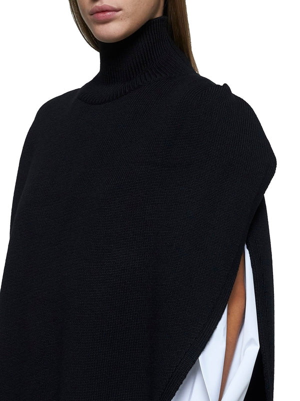 Asymmetrical High Neck Wool
  Knit