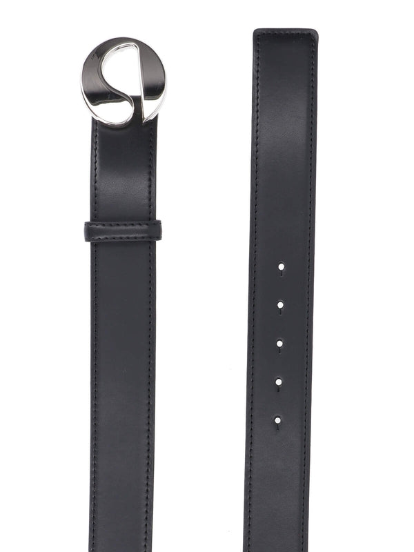 Logo Buckle Leather Belt