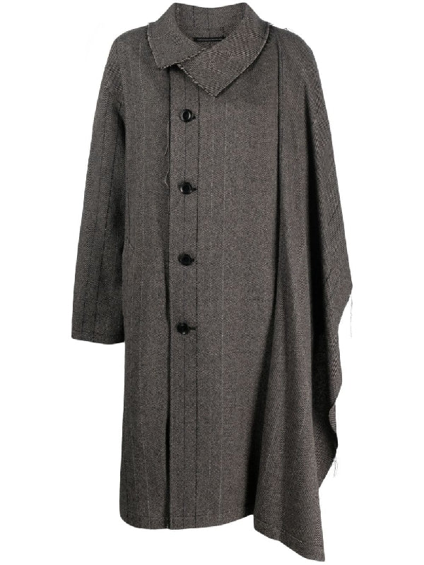 Herringbone Drape Panel Coat