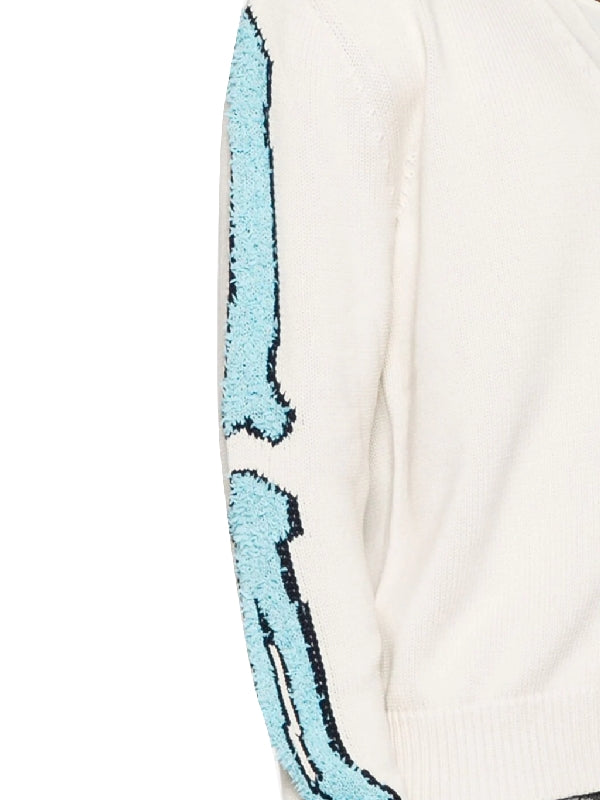 Bones Sleeve Jacquard Cardigan