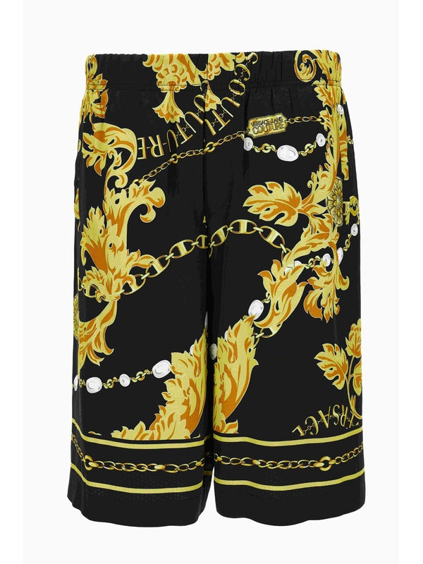 Baroque Logo Printing Cotton Shorts
