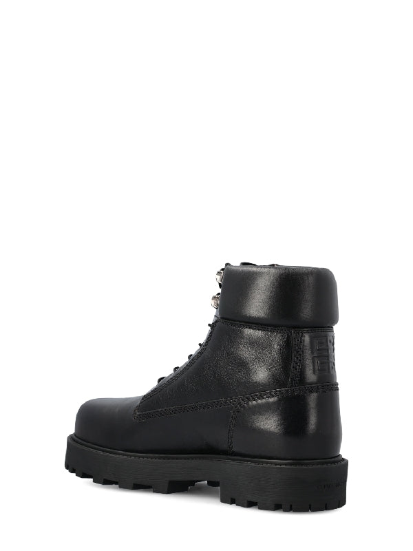 4g Logo Leather Lace-up Boots