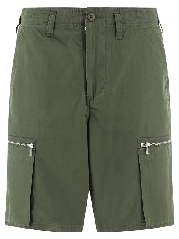 Zipper Pocket Cotton Bermuda Shorts