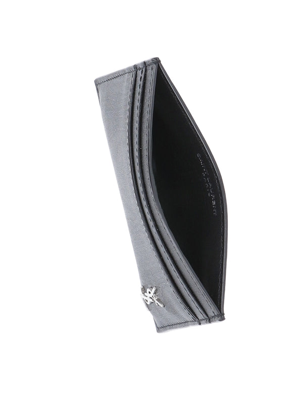 Cassandra Monogram Leather Card Wallet