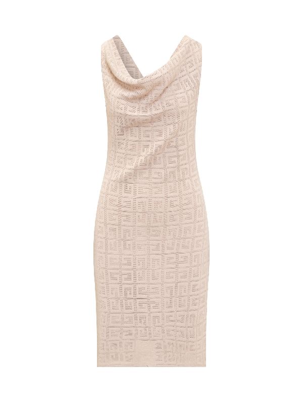 4g Jacquard Cowl Neck Dress