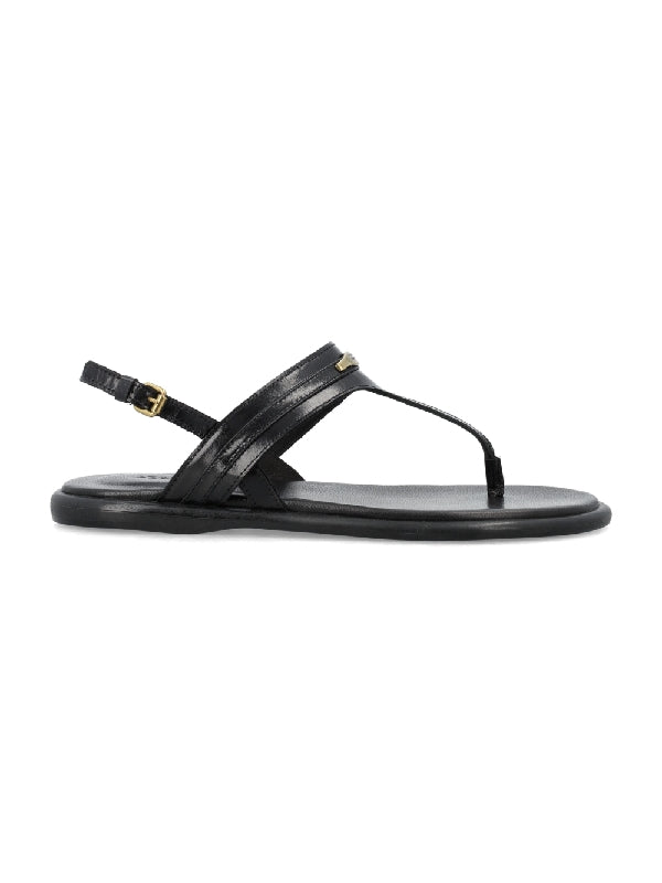 Nya Metal-logo Leather Thong Sandal