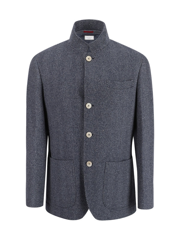 BRUNELLO CUCINELLI - Wool Cashmere Single Jacket - Jente
