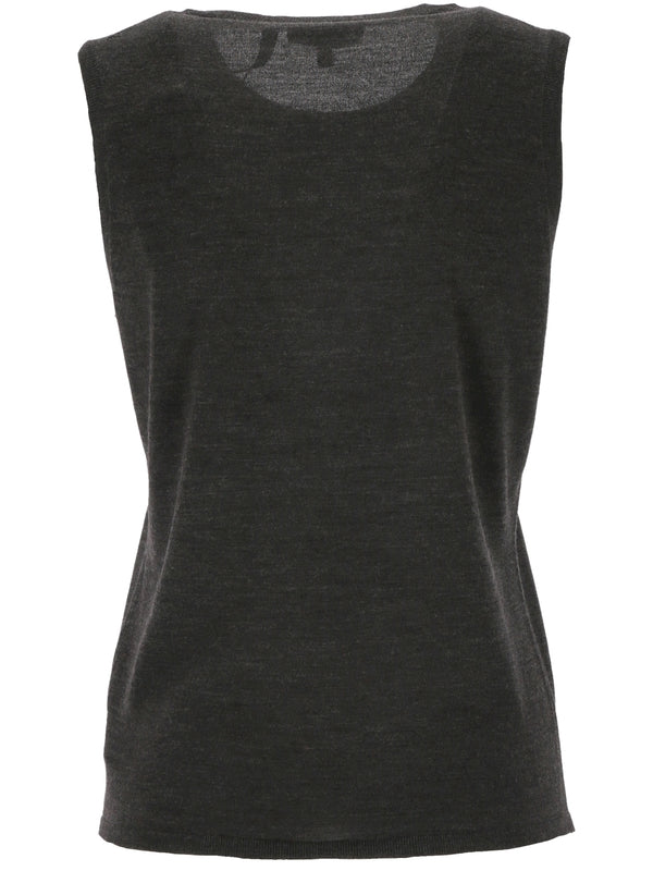 Crew Neck Wool Sleeveless Top