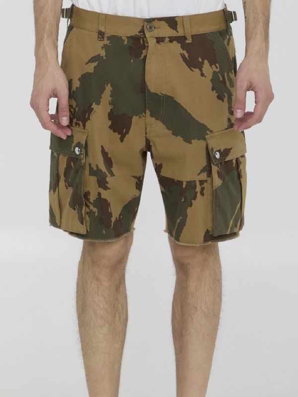 Camouflage Cotton Cargo Shorts