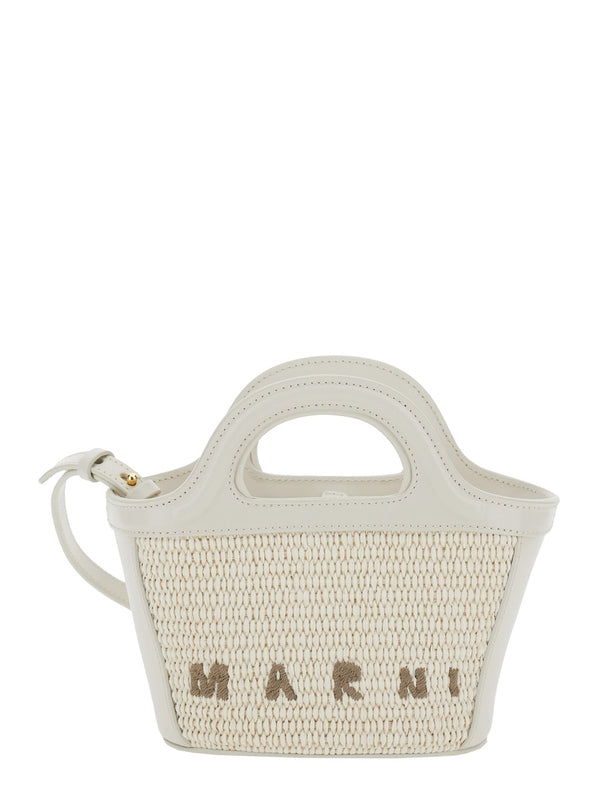 TROPICALIA  Logo Embroidered Raffia Effect Tote Bag