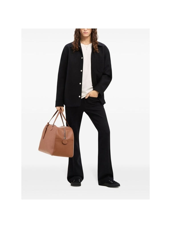 Pocket Logo Embroidered Shirt Jacket