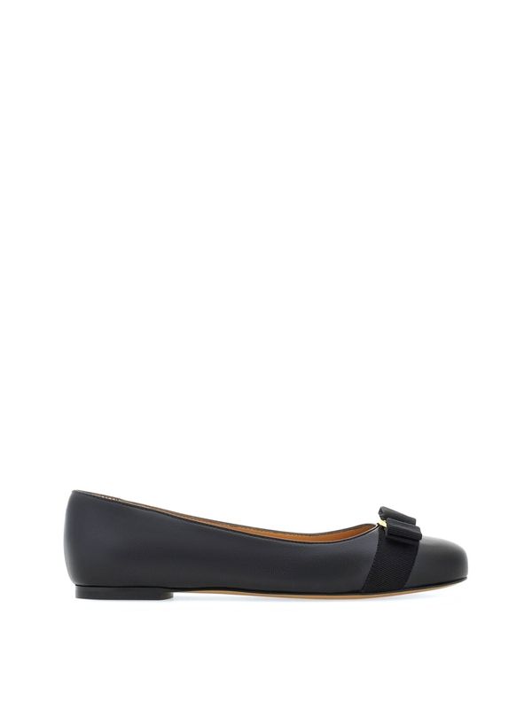 Vara Bow Nappa Leather Flat Shoes