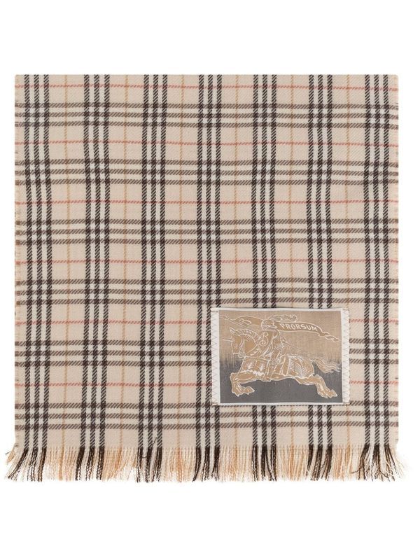 Ekd Label Check Wool Scarf