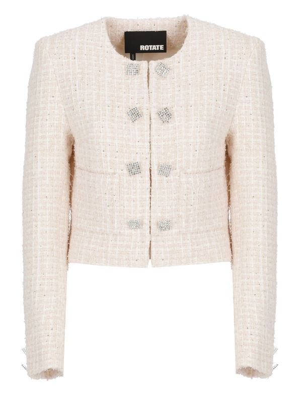 Crystal Button Tweed Jacket