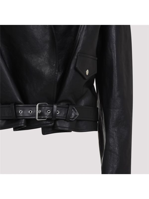 Hood Leather Biker Jacket