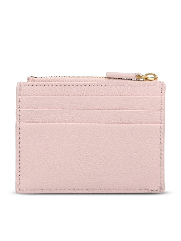 V Logo Leather Wallet