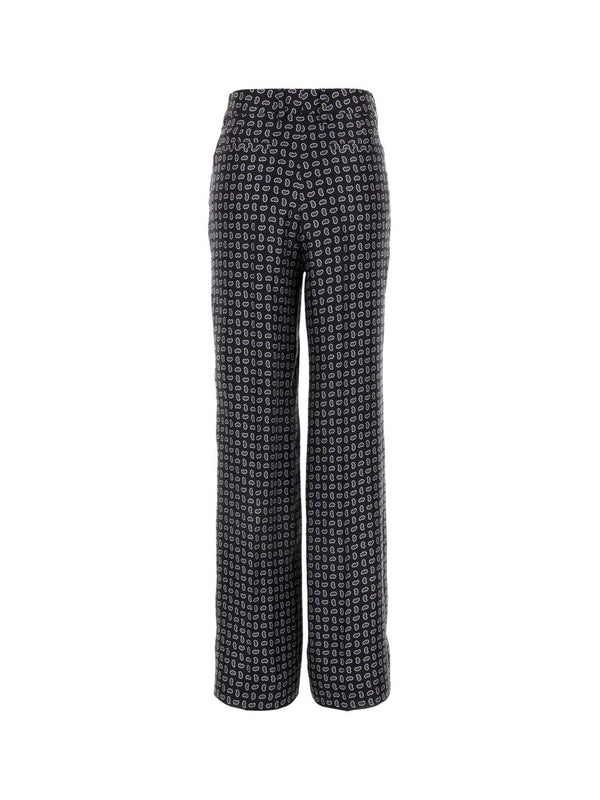 All-Over Pattern Silk Pants