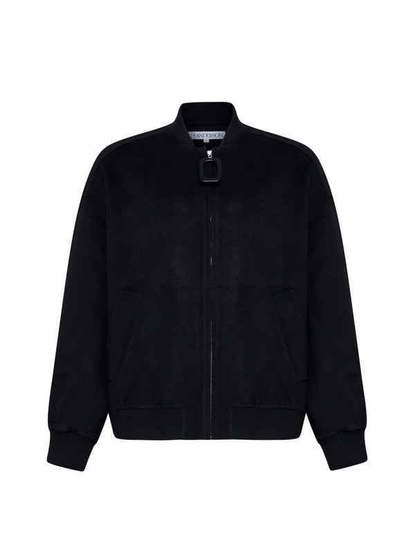 Wool Zip-Up Bomber Jacket