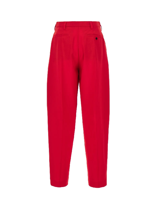 Virgin Wool Pleated Detail Pants