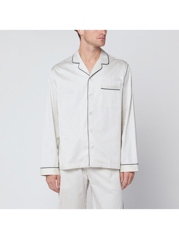 Tekla White Striped Shirts
