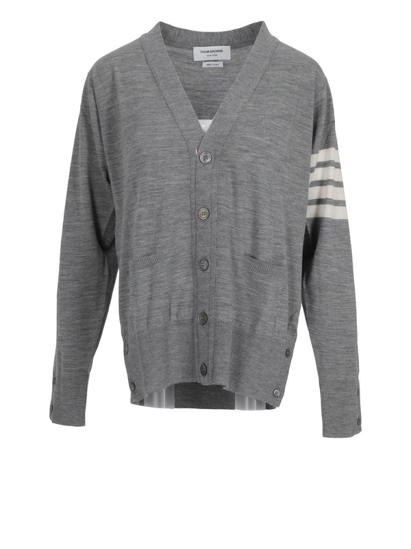 4-Bar Wool V-Neck Cardigan