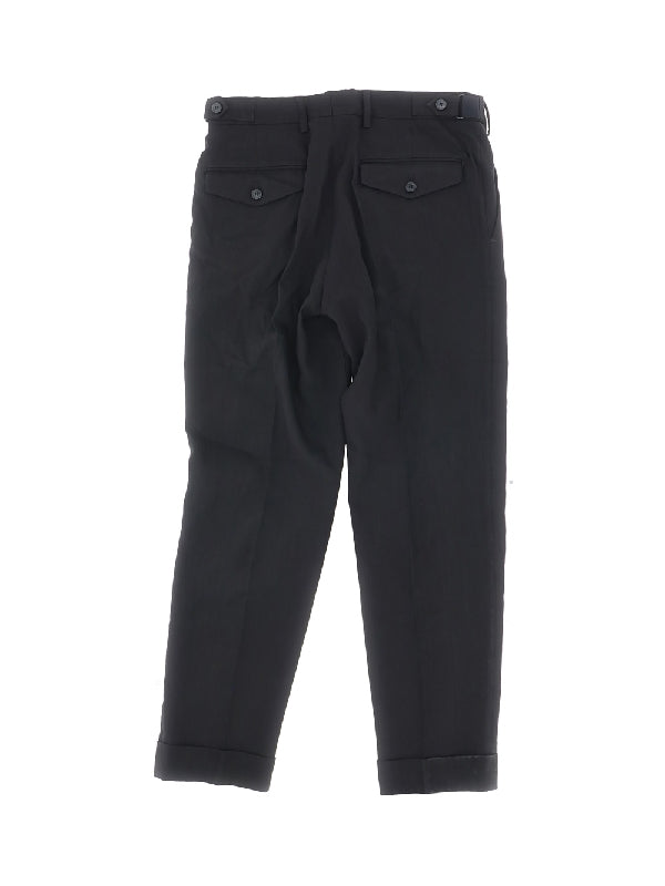 Black Tailored Turn-Up Pants