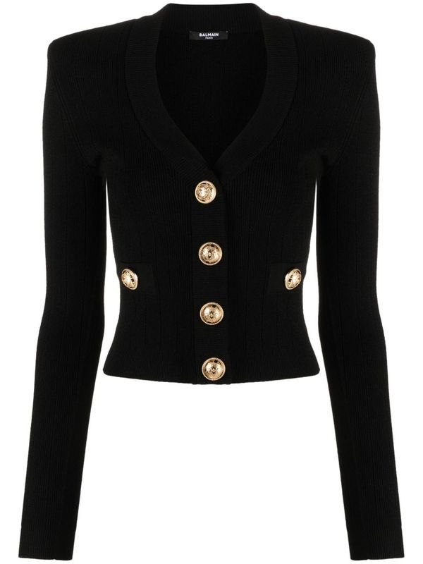 Gold Button
  V-Neck Cardigan