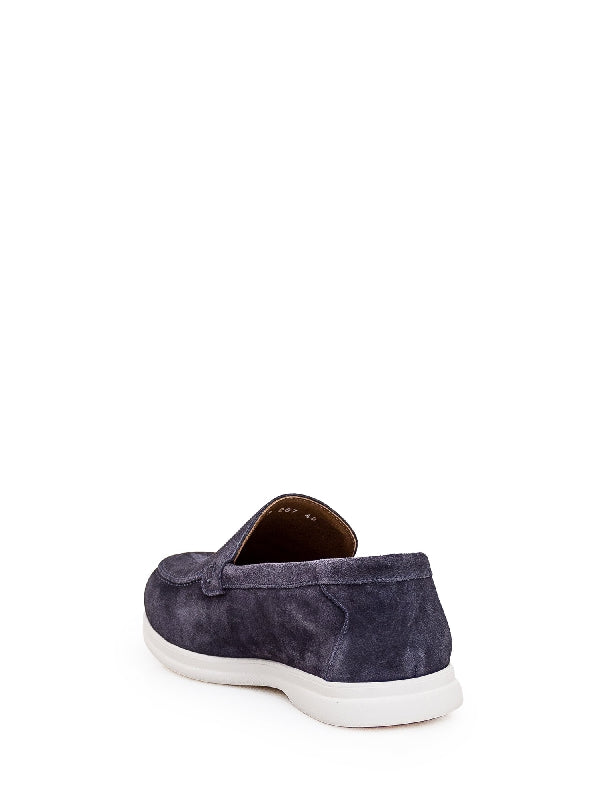 Navy Suede Slip-On Loafers