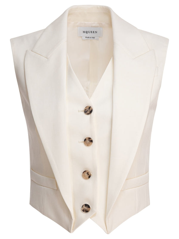 Alexander Mcqueen Beige Vests