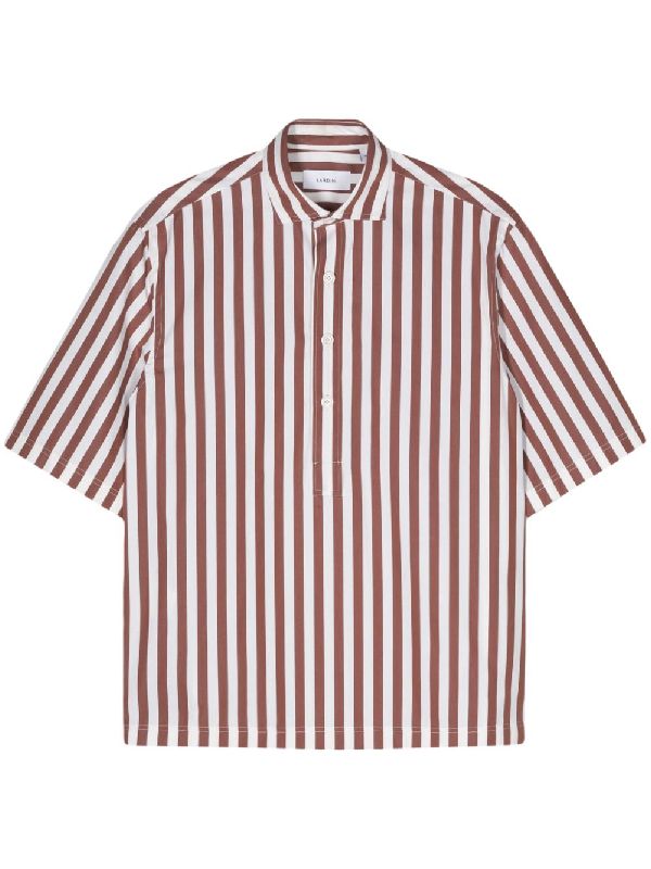 Stripe Cotton Short Sleeve
  Shirt