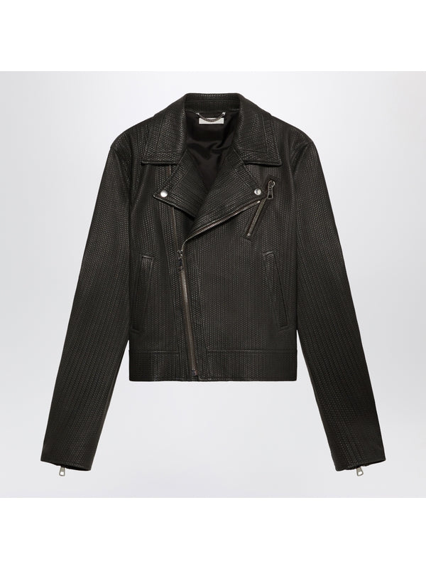 Intreccio Leather Biker Jacket