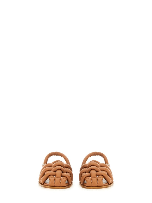 Square-Toe Leather Sandals