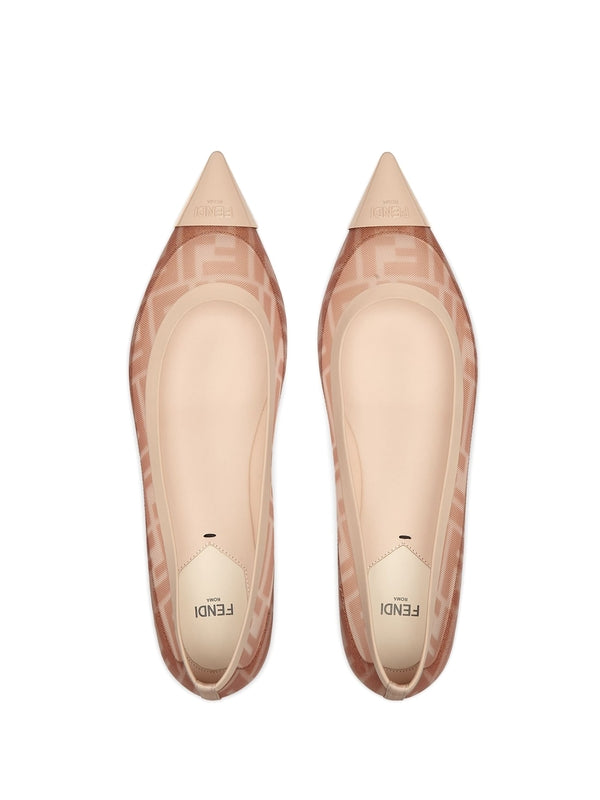 Allover Logo Sheer Flat Shoes