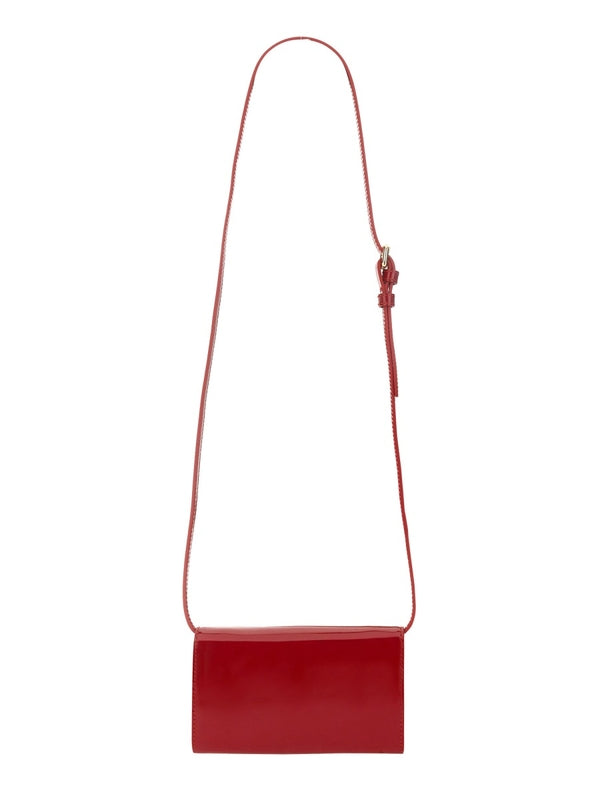 Red Calfskin Shoulder Bag