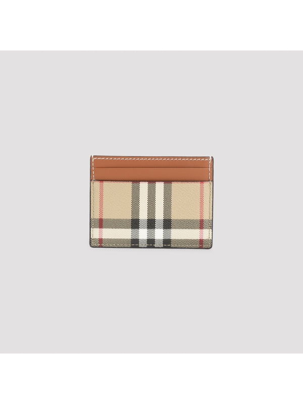 Burberry Checked Beige Card Holders