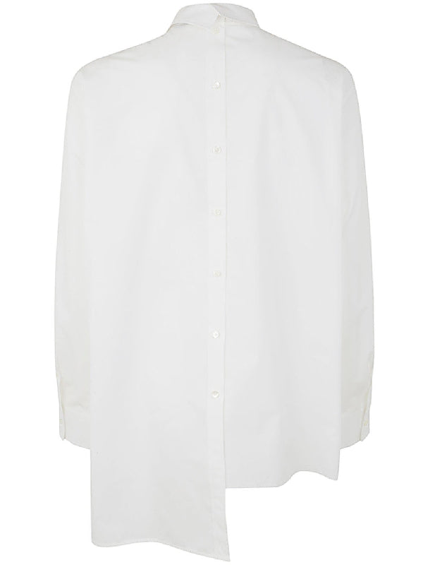 Logo Pocket Asymmetric Hem Cotton
  Shirt