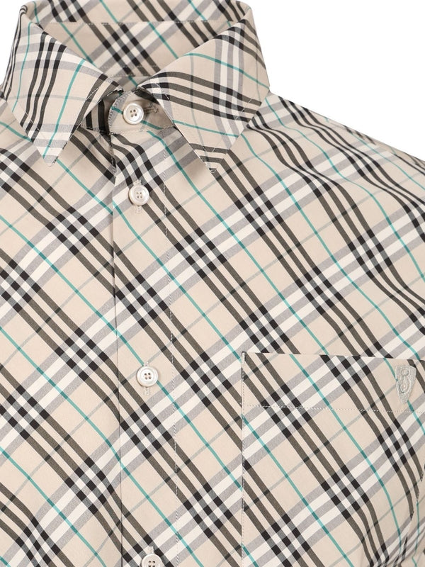 Embroidered Logo Check Pattern Shirt