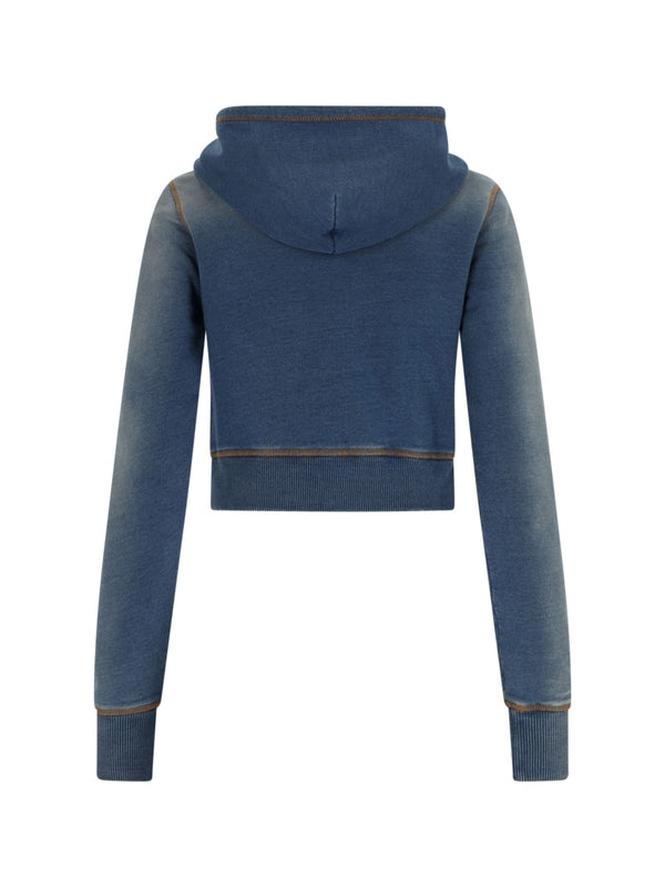 Slimmy Logo Embroidery Crop Hoodie